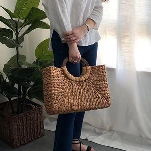 Boho Rattan Tote
